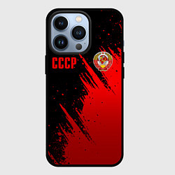 Чехол для iPhone 13 Pro СССР - черно-красный, цвет: 3D-черный