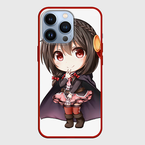 Чехол iPhone 13 Pro Konosuba Юн-юн чибик / 3D-Красный – фото 1