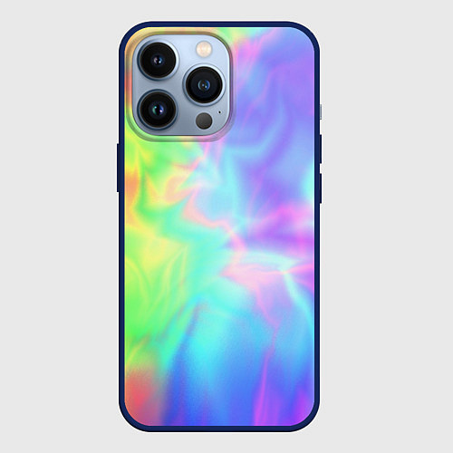 Чехол iPhone 13 Pro Яркий тай-дай абстракция / 3D-Тёмно-синий – фото 1