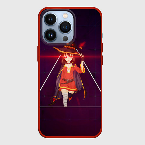 Чехол iPhone 13 Pro Konosuba Мэгумин cute / 3D-Красный – фото 1