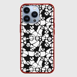 Чехол для iPhone 13 Pro Абстрактный узор из кругов и овалов, цвет: 3D-красный
