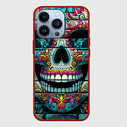 Чехол для iPhone 13 Pro Cool skull - graffiti ai art, цвет: 3D-красный