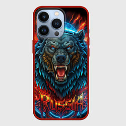 Чехол для iPhone 13 Pro Russia bear, цвет: 3D-красный