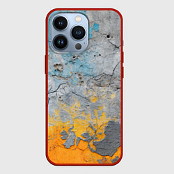Чехол для iPhone 13 Pro Бетонная стена с краской, цвет: 3D-красный