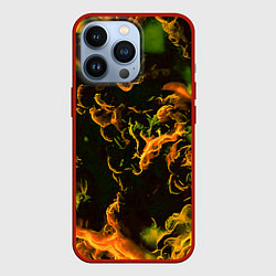 Чехол для iPhone 13 Pro Жёлтое огненное пламя инферно - inferno yellow, цвет: 3D-красный
