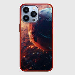 Чехол для iPhone 13 Pro Планеты в движении, цвет: 3D-красный