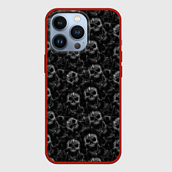 Чехол для iPhone 13 Pro Череп с пулей, цвет: 3D-красный