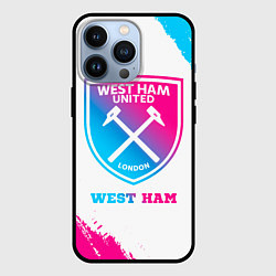 Чехол для iPhone 13 Pro West Ham neon gradient style, цвет: 3D-черный