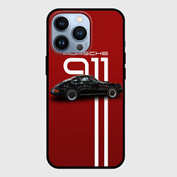 Чехол для iPhone 13 Pro Ретро автомобиль Porsche, цвет: 3D-черный