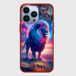 Чехол для iPhone 13 Pro Space lion - ai art fantasy, цвет: 3D-красный