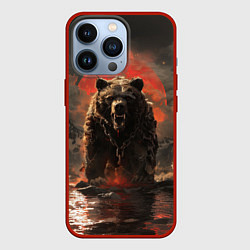 Чехол для iPhone 13 Pro Russian angry bear, цвет: 3D-красный