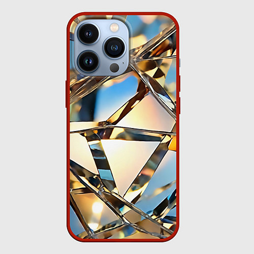 Чехол iPhone 13 Pro Грани стекла / 3D-Красный – фото 1