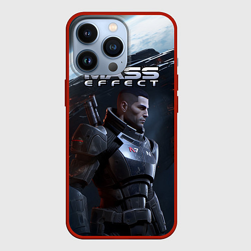 Чехол iPhone 13 Pro Mass Effect game / 3D-Красный – фото 1