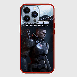 Чехол для iPhone 13 Pro Mass Effect game, цвет: 3D-красный