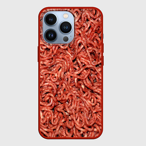 Чехол iPhone 13 Pro Мясной фарш текстура / 3D-Красный – фото 1