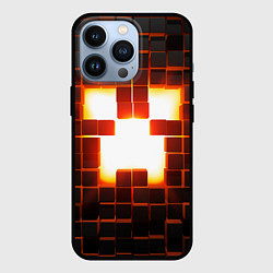 Чехол для iPhone 13 Pro Скин крипера майнкрафт, цвет: 3D-черный