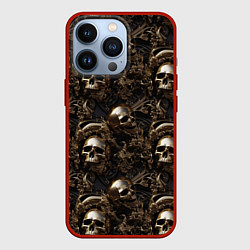 Чехол iPhone 13 Pro Черепа и узоры лакшери