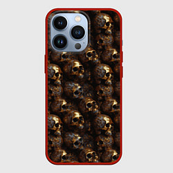 Чехол для iPhone 13 Pro Черепа и узоры лакшери, цвет: 3D-красный