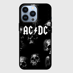 Чехол для iPhone 13 Pro AC DC - черные черепа, цвет: 3D-черный