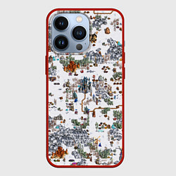 Чехол для iPhone 13 Pro Герои 3 Карта Башни, цвет: 3D-красный