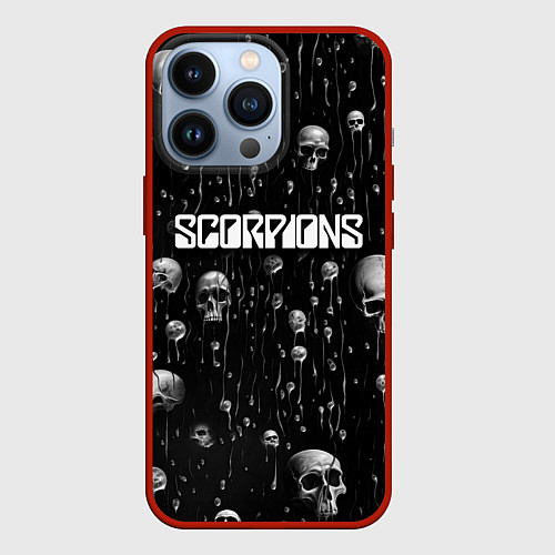 Чехол iPhone 13 Pro Scorpions rock group / 3D-Красный – фото 1