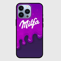 Чехол для iPhone 13 Pro Милфа фиолетовые капли, цвет: 3D-черный