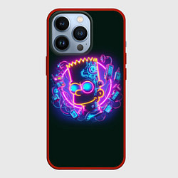 Чехол для iPhone 13 Pro Neon Bart Simpson - cyberpunk fantasy, цвет: 3D-красный
