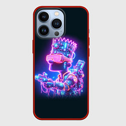 Чехол для iPhone 13 Pro Неоновый Барт Симпсон - киберпанк фантазия, цвет: 3D-красный