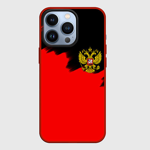 Чехол iPhone 13 Pro Россия красные краски / 3D-Красный – фото 1