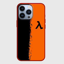 Чехол для iPhone 13 Pro Half life краски оранж, цвет: 3D-красный