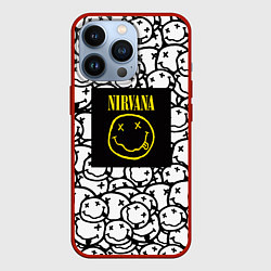 Чехол для iPhone 13 Pro Nirvana rock pattern, цвет: 3D-красный