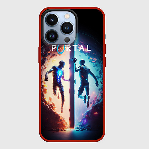 Чехол iPhone 13 Pro Portal люди в прыжке / 3D-Красный – фото 1