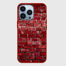 Чехол для iPhone 13 Pro Текстура красного кирпича, цвет: 3D-красный