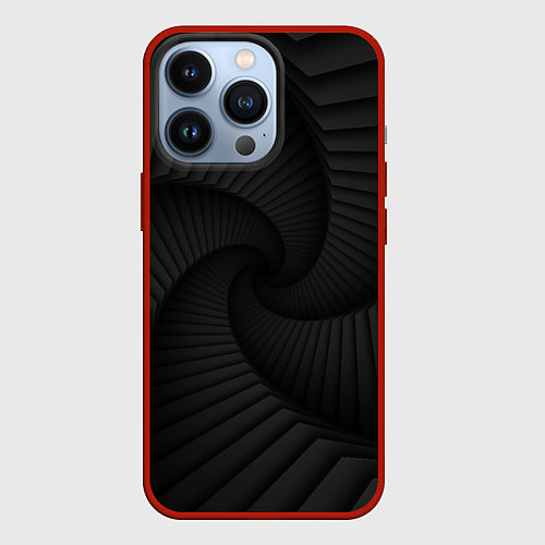 Чехол iPhone 13 Pro Геометрическая темная иллюзия / 3D-Красный – фото 1