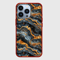 Чехол для iPhone 13 Pro Мраморное золото, цвет: 3D-красный