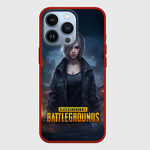 Чехол iPhone 13 Pro PUBG game wallpaper / 3D-Красный – фото 1