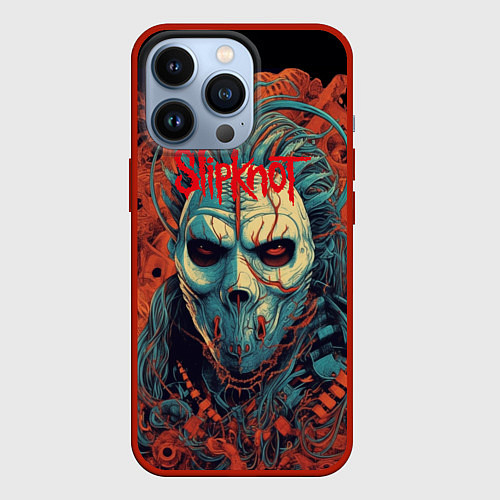 Чехол iPhone 13 Pro Slipknot в маске / 3D-Красный – фото 1