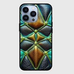 Чехол для iPhone 13 Pro Объемная футуристичная объемная текстура из кожи, цвет: 3D-черный