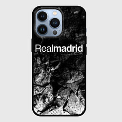 Чехол для iPhone 13 Pro Real Madrid black graphite, цвет: 3D-черный