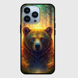 Чехол для iPhone 13 Pro Медведь на рассвете, цвет: 3D-черный