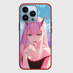 Чехол для iPhone 13 Pro Zero two аниме, цвет: 3D-красный