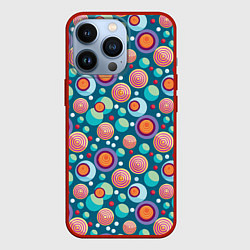 Чехол для iPhone 13 Pro Шарики едут за ролики, цвет: 3D-красный