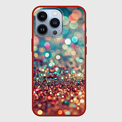 Чехол для iPhone 13 Pro Блестяшки боке, цвет: 3D-красный