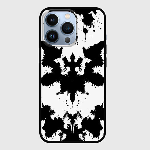Чехол iPhone 13 Pro Психоделический тест Роршаха / 3D-Черный – фото 1