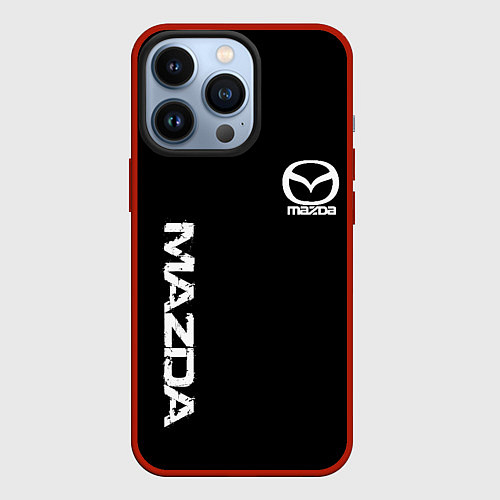 Чехол iPhone 13 Pro Mazda white logo / 3D-Красный – фото 1