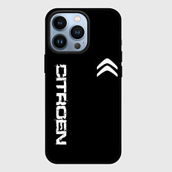 Чехол для iPhone 13 Pro Citroen logo white, цвет: 3D-черный