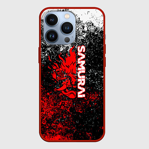 Чехол iPhone 13 Pro Samurai брызги красок / 3D-Красный – фото 1