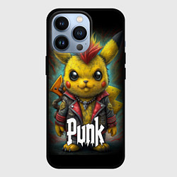 Чехол для iPhone 13 Pro Панк Пикачу в косухе, цвет: 3D-черный