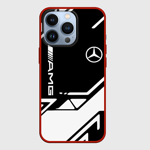 Чехол iPhone 13 Pro Mercedes bens geometry / 3D-Красный – фото 1