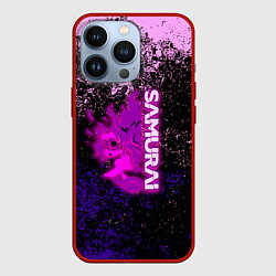 Чехол для iPhone 13 Pro Samurai neon logo краски, цвет: 3D-красный